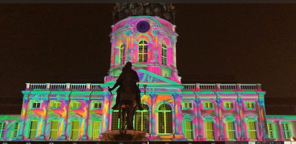 Charlottenburg Palace illuminated for the 2023 Christmas Market season