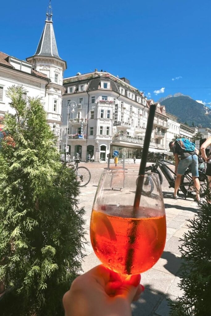 Aperol spritz in Merano town square