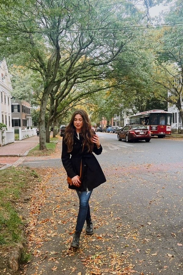 Walking down leaf stricken streets in Salem