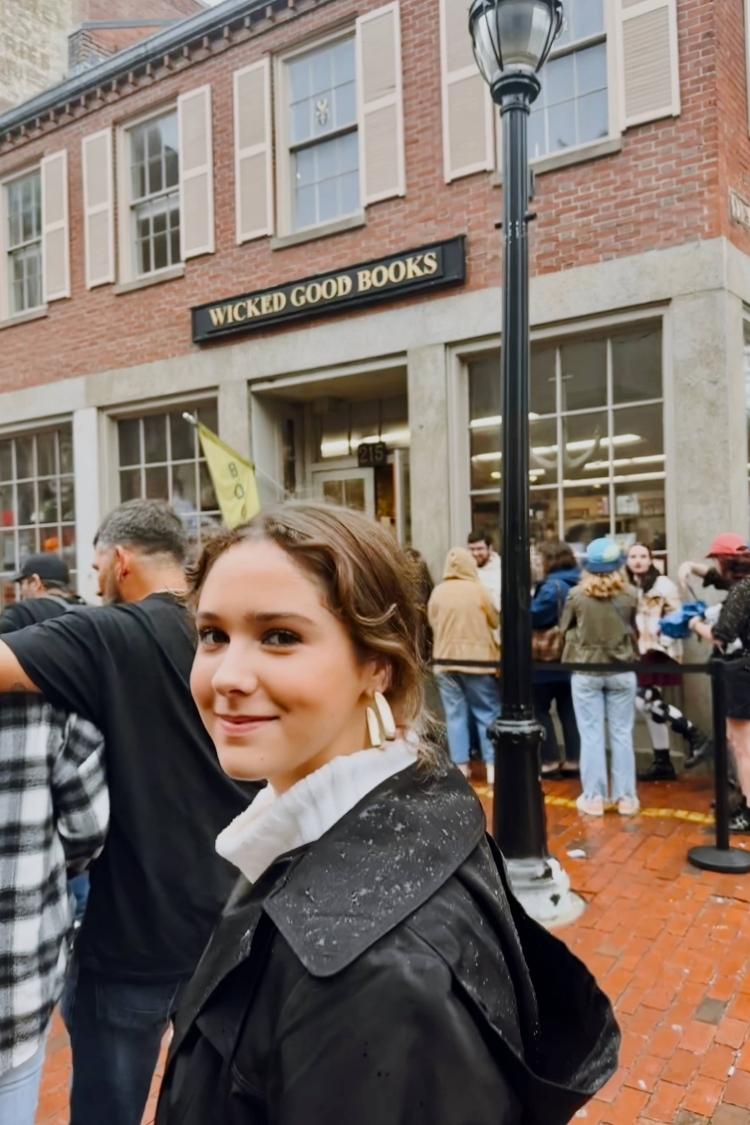 Wicked Books in Salem, camille walking