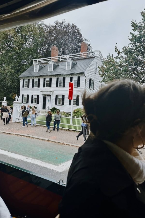 Ropes mansion in view on our trolley tour in Salem
