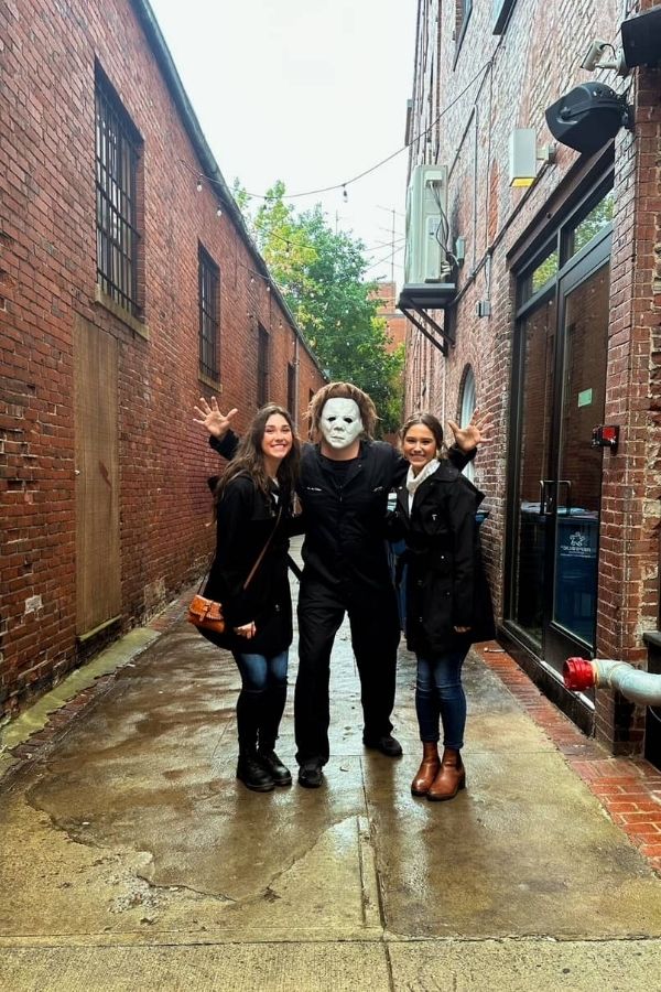 Ava and Camille with Michael Myers guy in Salem