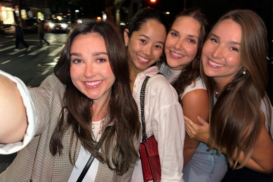 Girls selfie before dinner