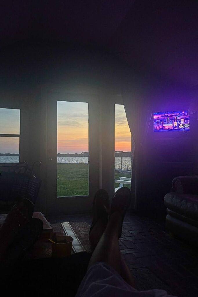 Private cabana view at sunset at Sandaway Suites & Beach