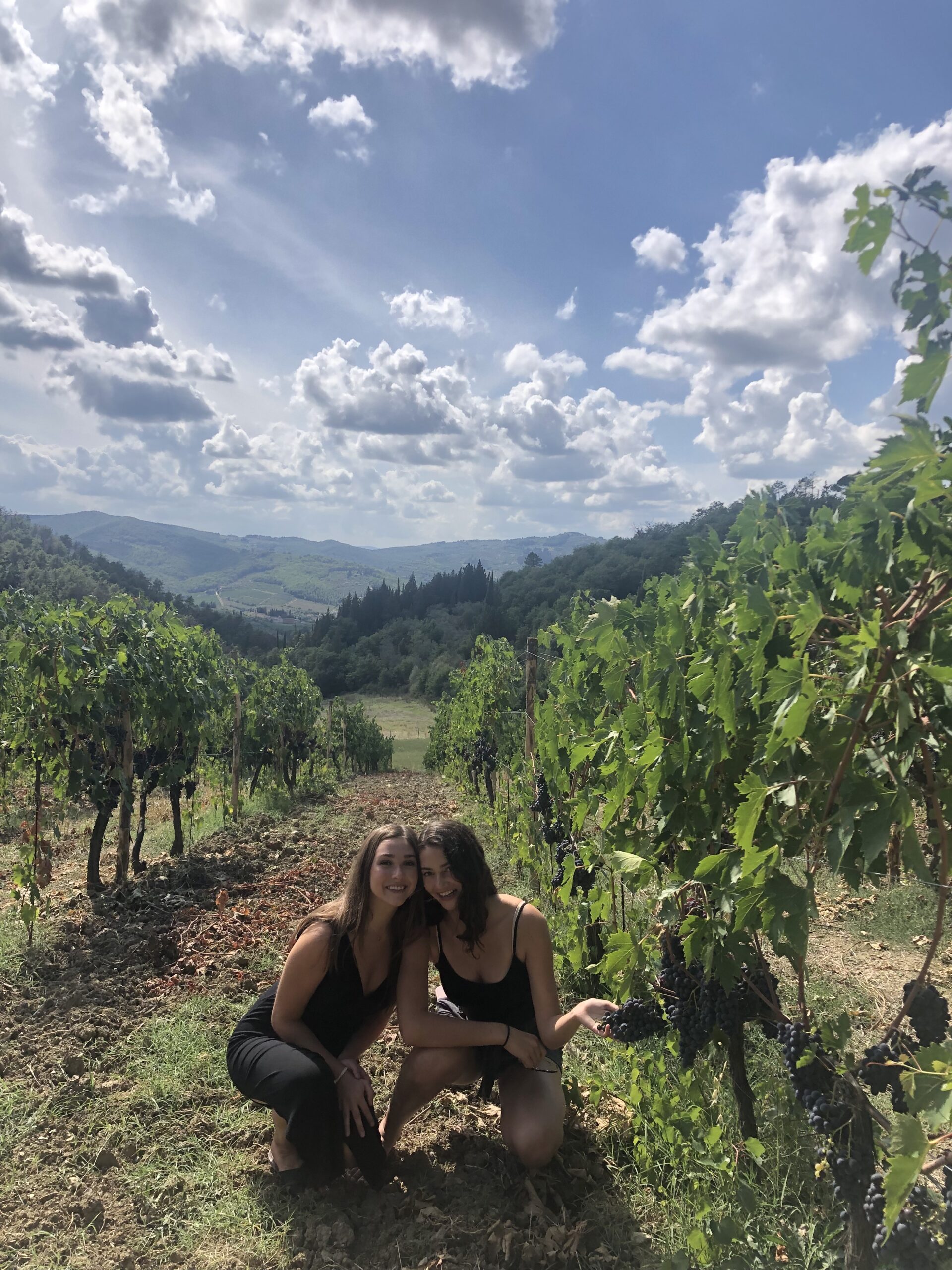 Ava and Sophie at a winery in Tuscan Italy