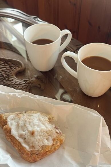 Coffee and Scone from Oxford Social Cafe at Sandaway Suites & Beach in Oxford Maryland