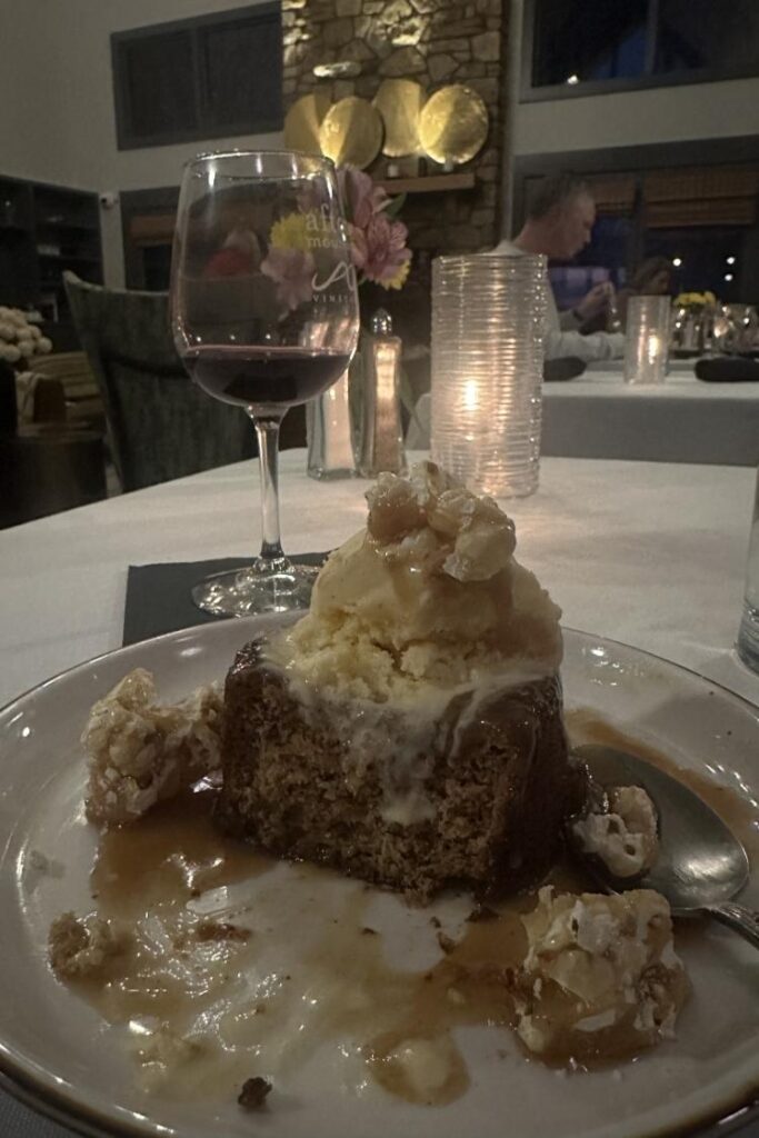 Dessert at the Iris inn