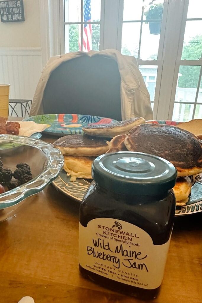 Blueberry jam at breakfast 